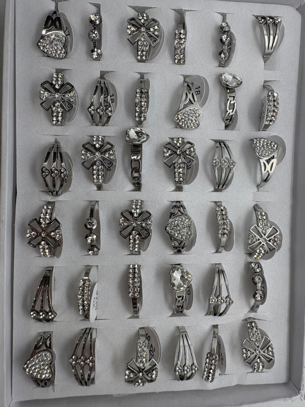 Anillos de acero con strass 715-A