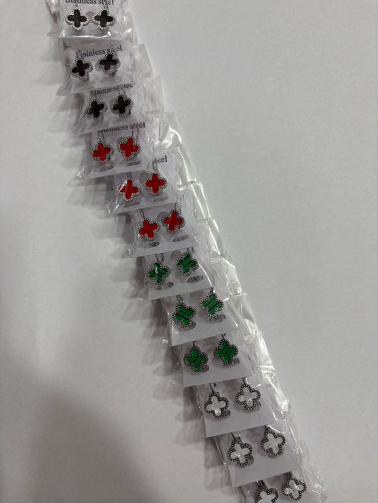 Aritos de trébol de acero x12