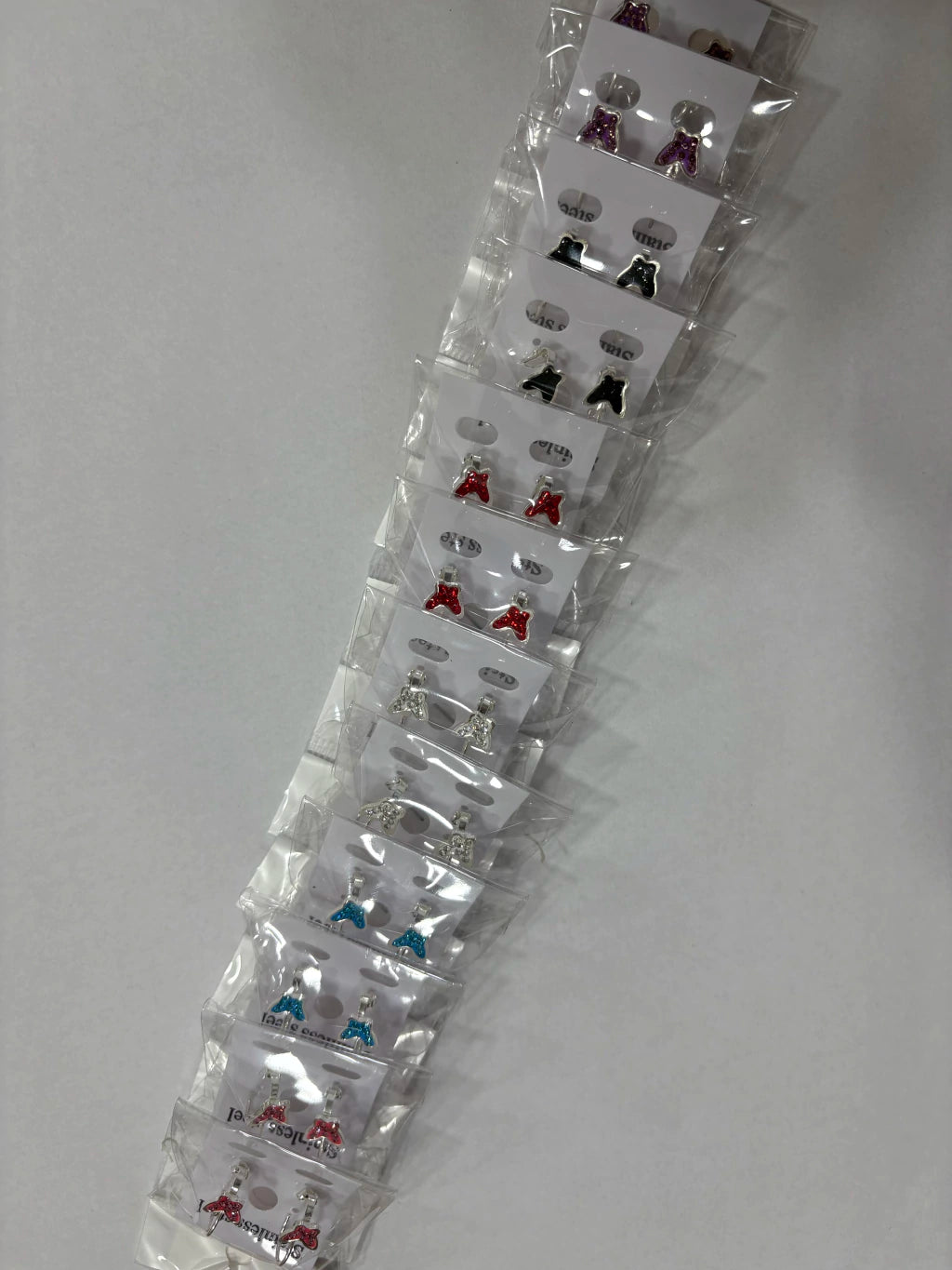 Aritos de acero blanco con strass x12 (3)