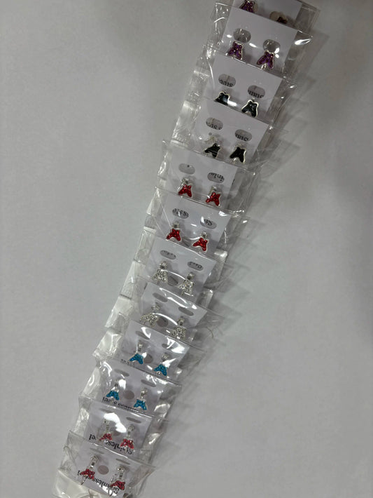 Aritos de acero blanco con strass x12 (3)
