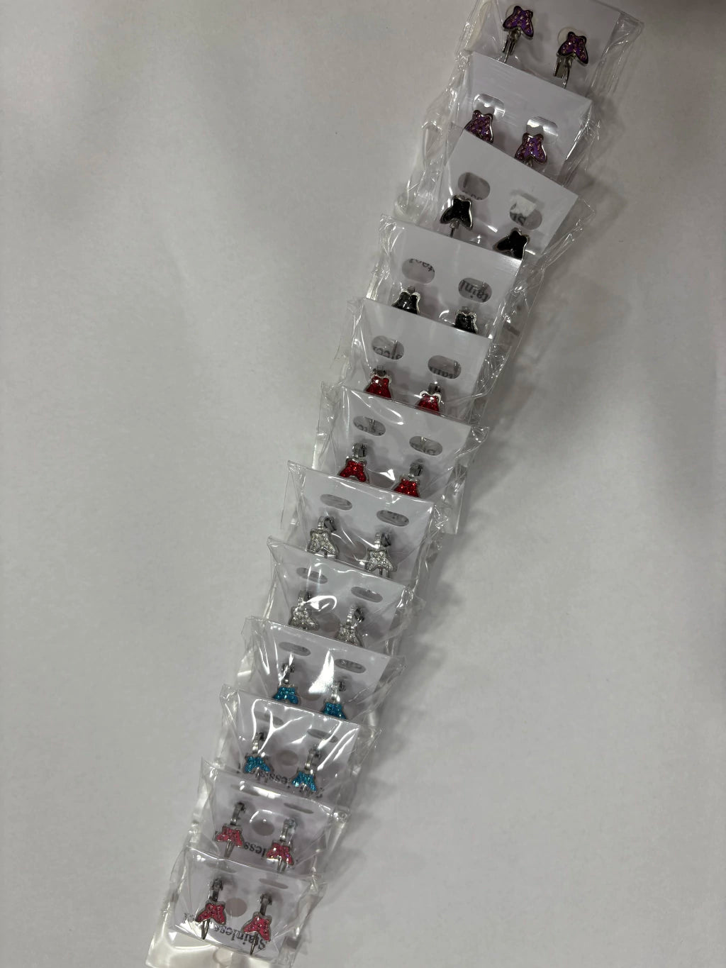 Aritos de acero con strass x12