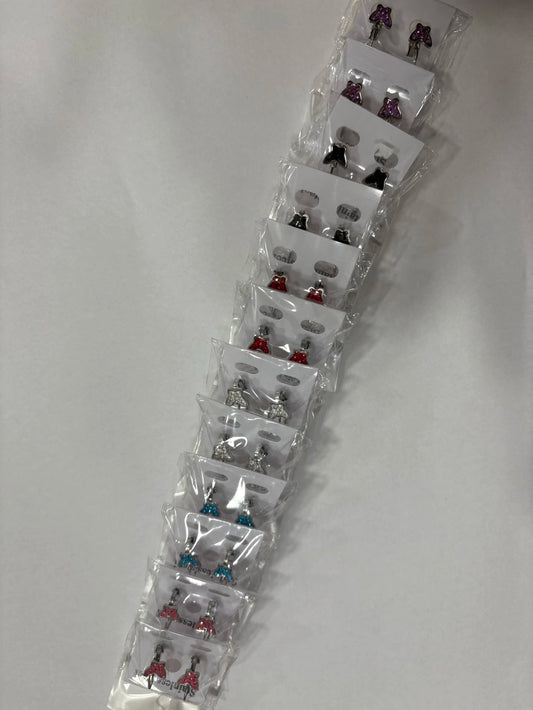 Aritos de acero con strass x12