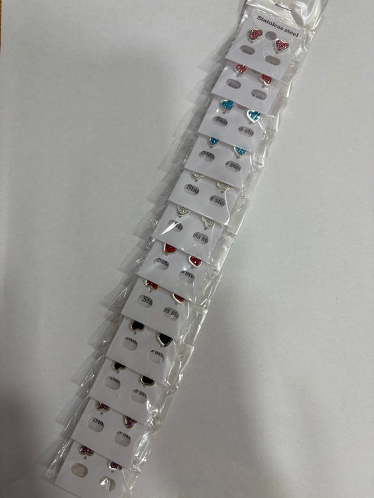 Aritos de acero blanco con strass x12 (2)