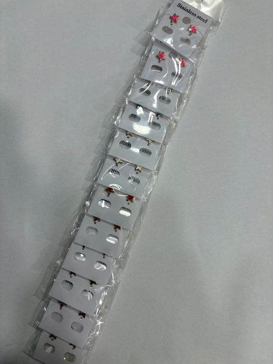 Aritos de acero dorado x12