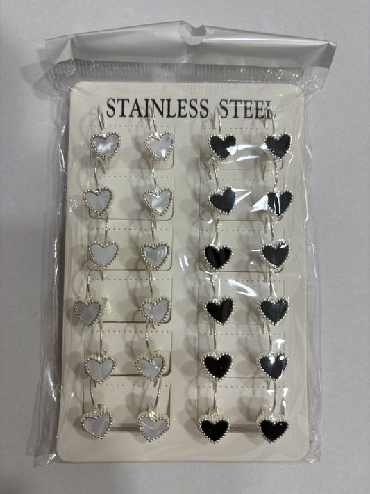 Aritos de acero blanco x12 (6)