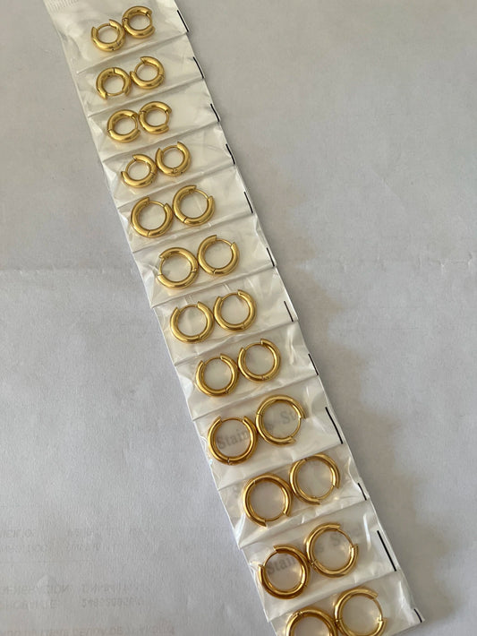 Aritos de acero dorado x12 409-4-B1