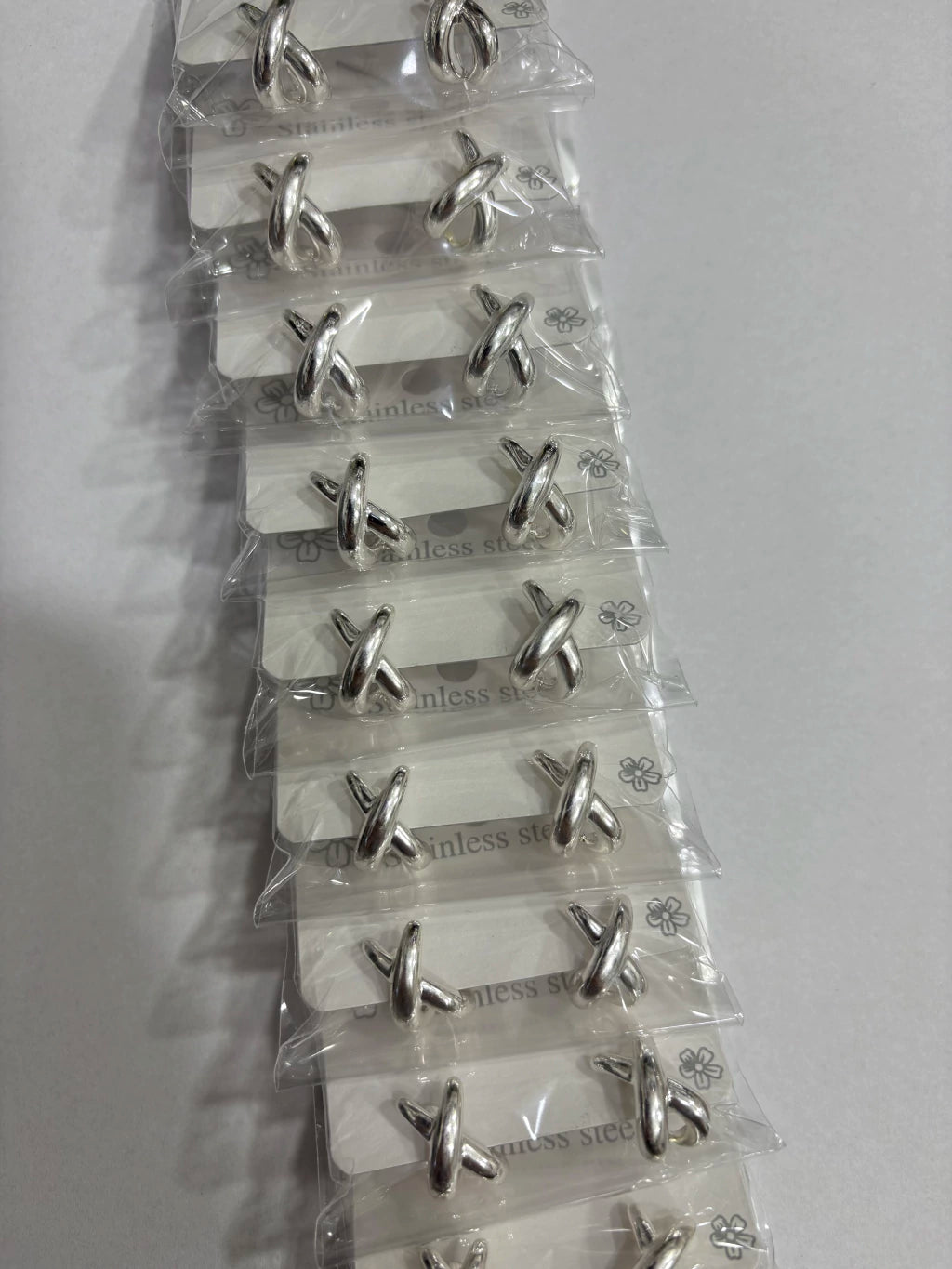 Aritos de acero blanco x12 656-C