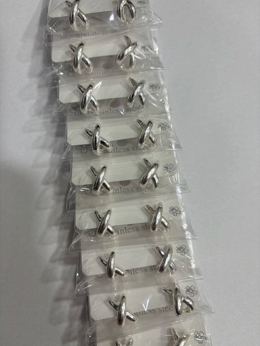 Aritos de acero blanco x12 656-C