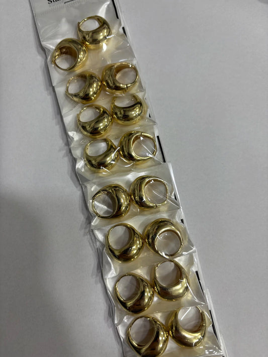 Aritos de acero dorado x12 654-B