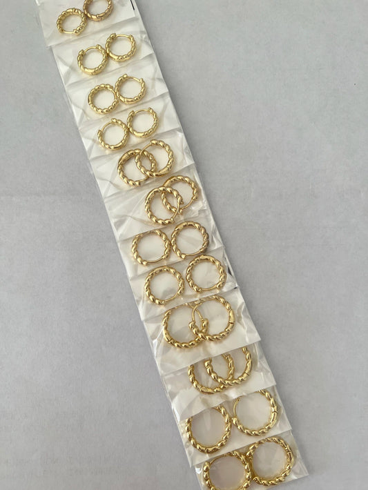 Aritos de acero dorado x12 663-B