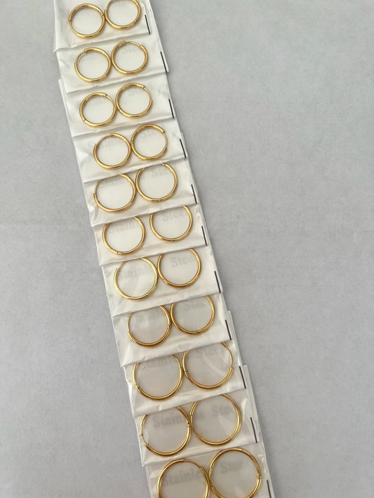 Aritos de acero dorado x12 409-1-B2