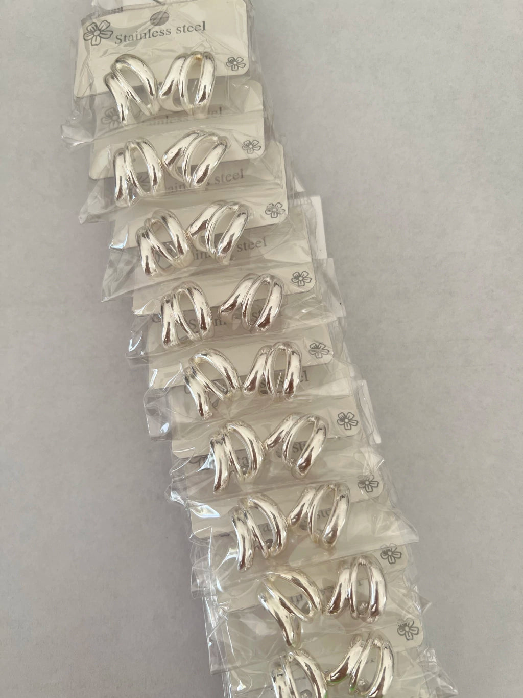 Aritos de acero blanco x12 655-C