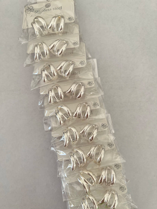 Aritos de acero blanco x12 655-C