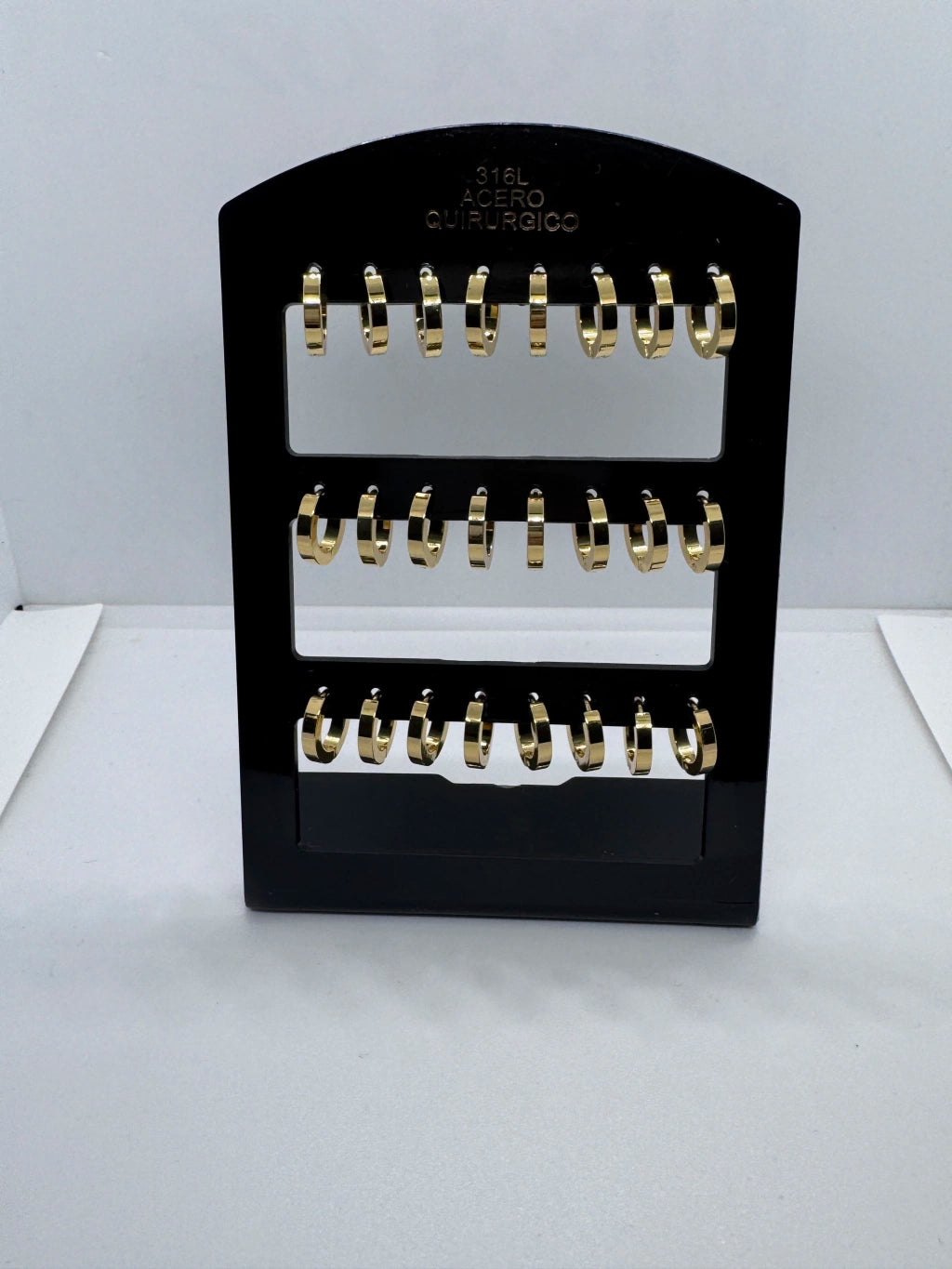 -357B1 aros cubanas acero dorado