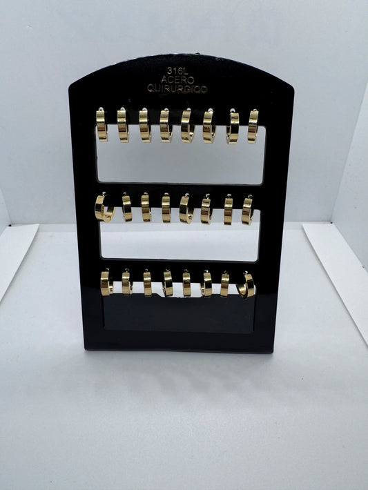 -357B2 aros cubanas acero dorado