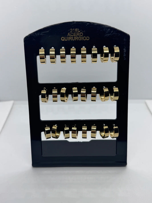 -357B3 aros cubanas acero dorado