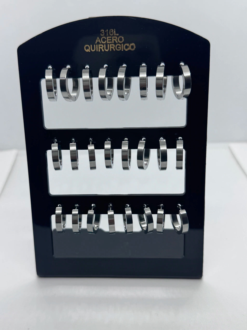 -358A2 aros cubanas acero plateado