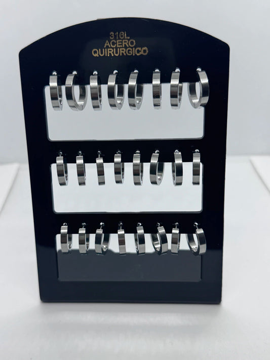 -358A2 aros cubanas acero plateado