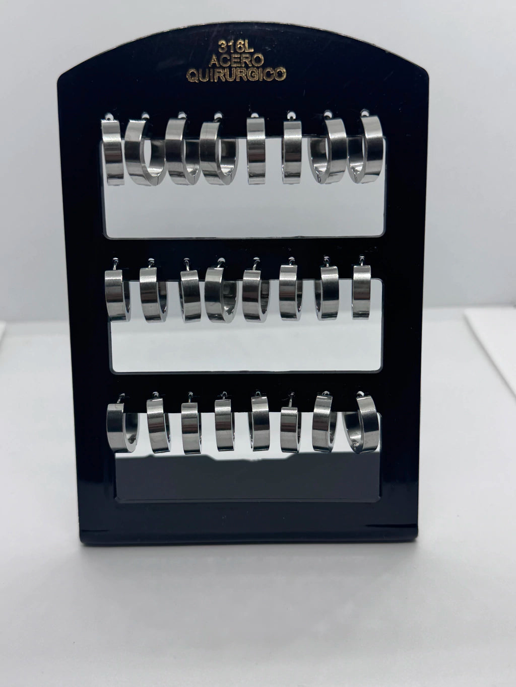 -358A3 aros cubanas acero plateado