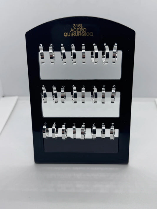 -358C1 aros cubanas acero blanco