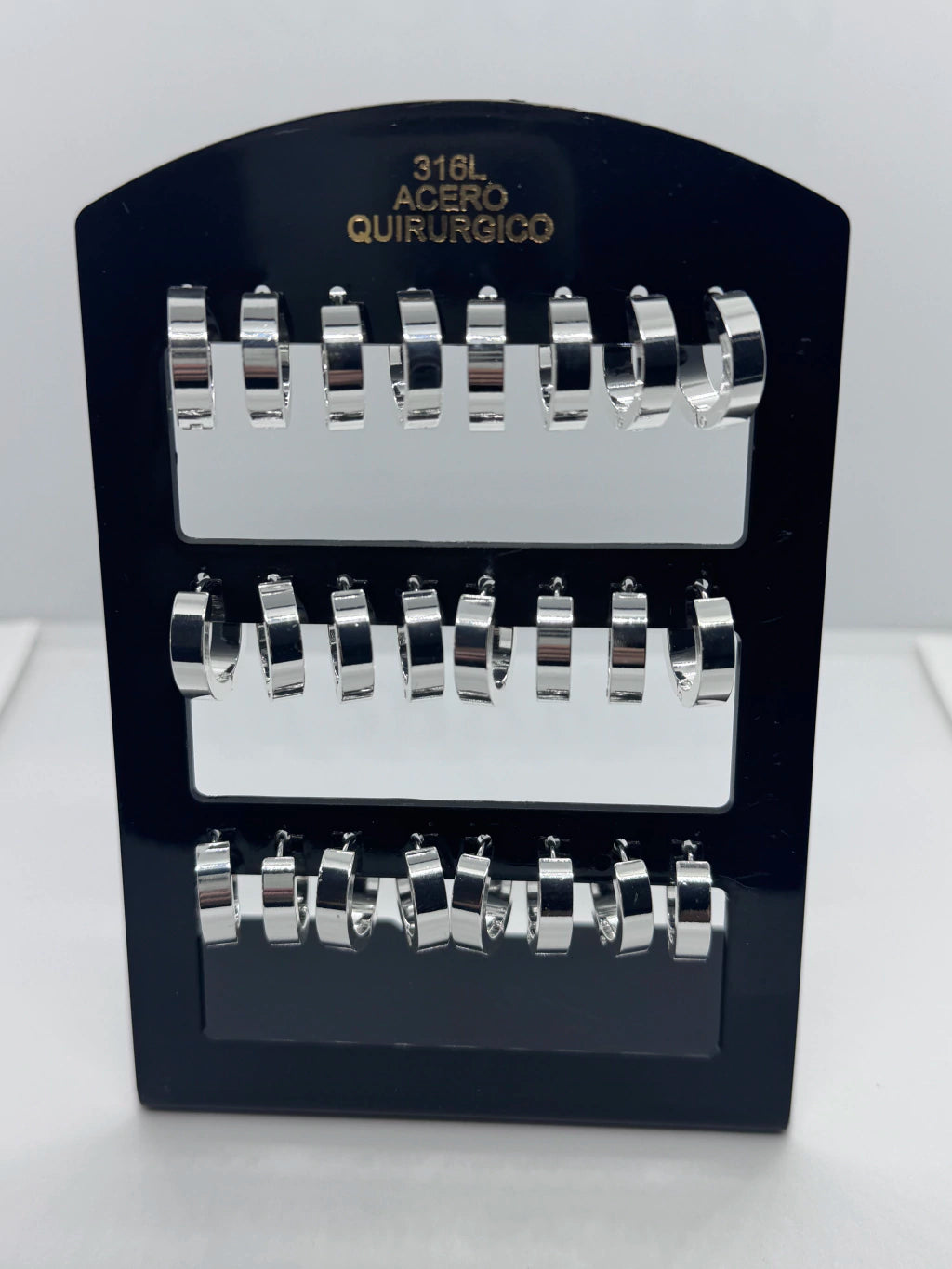-358C3 aros cubanas acero blanco