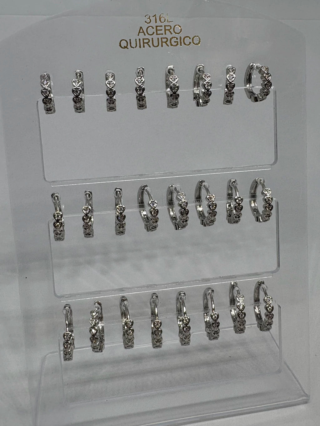 997A Aritos de acero con strass x12