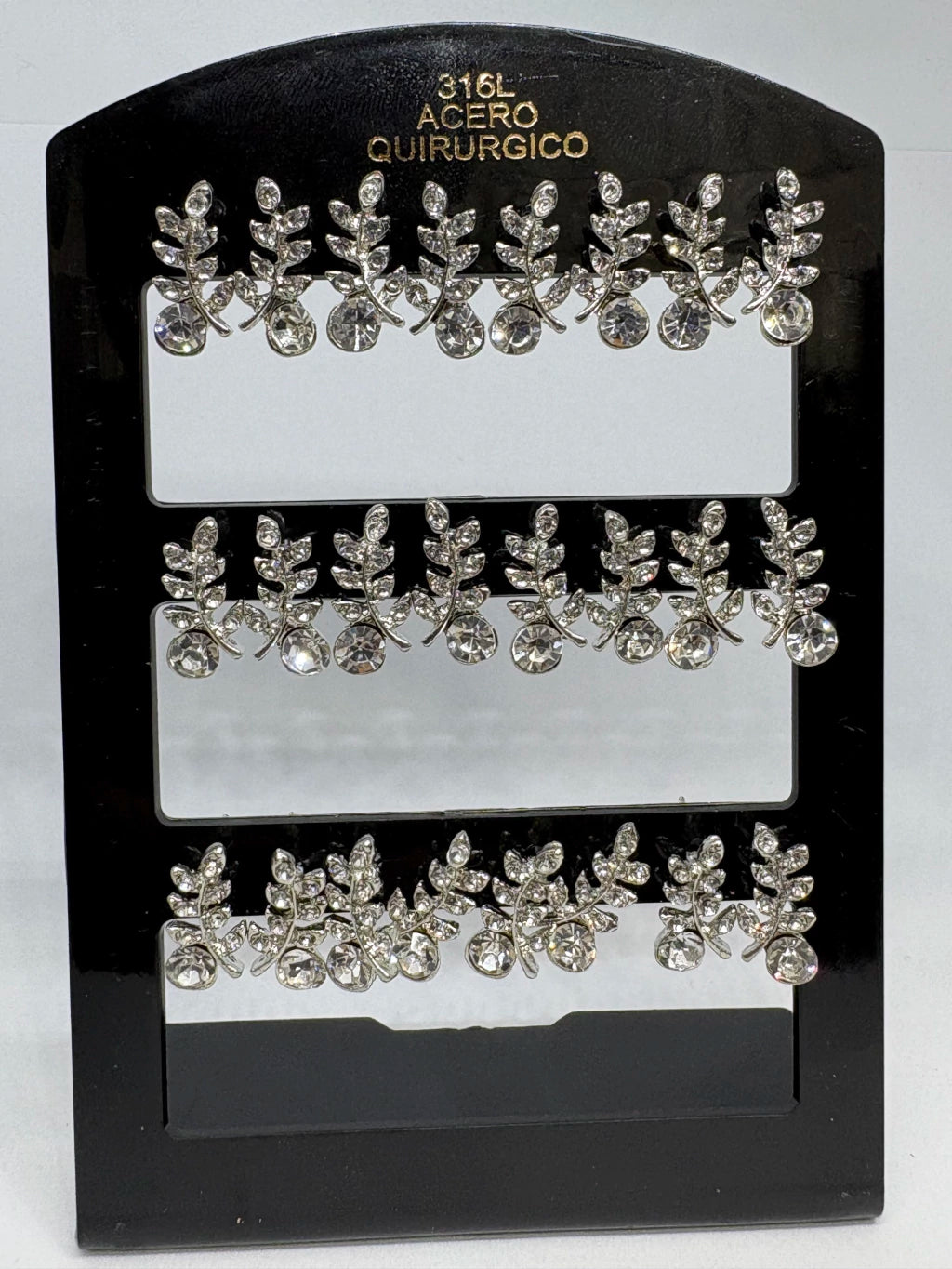 45 Aritos de acero con strass x12