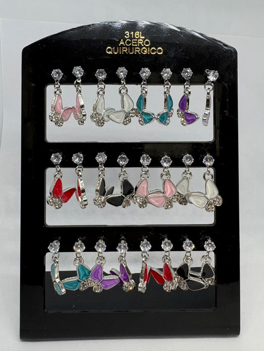 601A Aritos de acero con strass x12