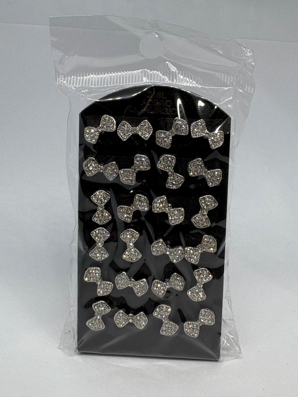 923 Aritos de acero con strass x12
