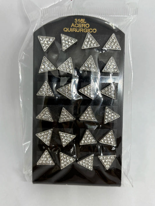 948 Aritos de acero con strass x12