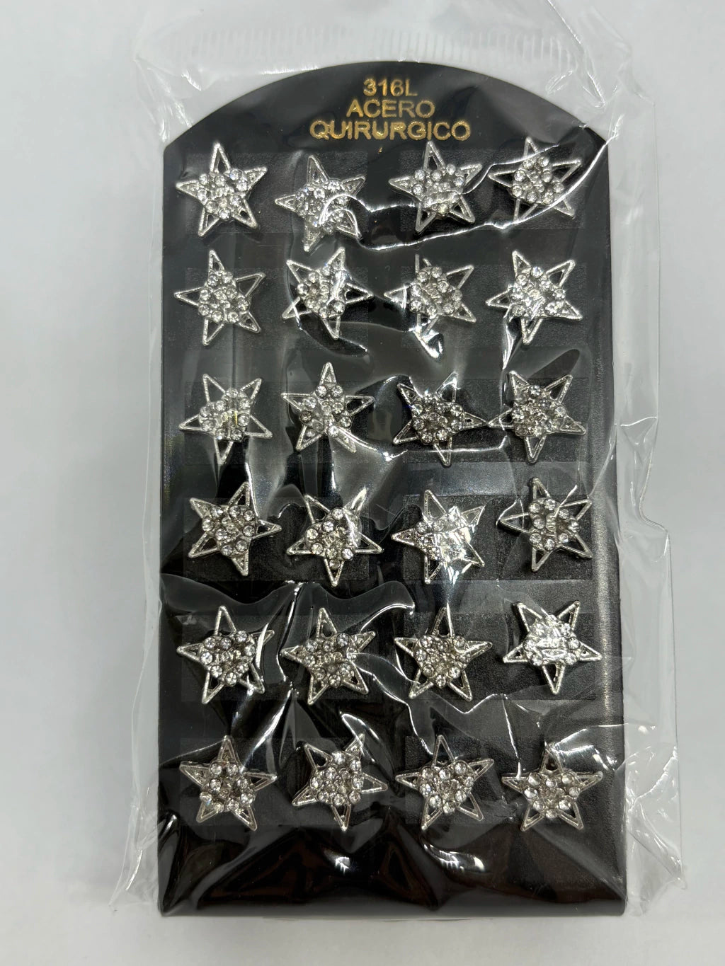 926 Aritos de acero con strass x12