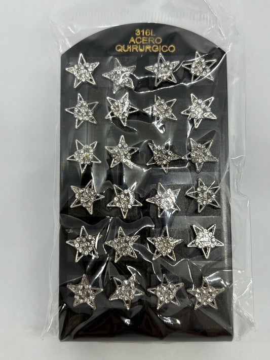 926 Aritos de acero con strass x12