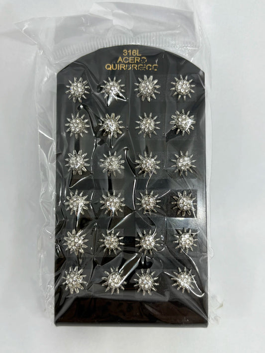 931 Aritos de acero con strass x12