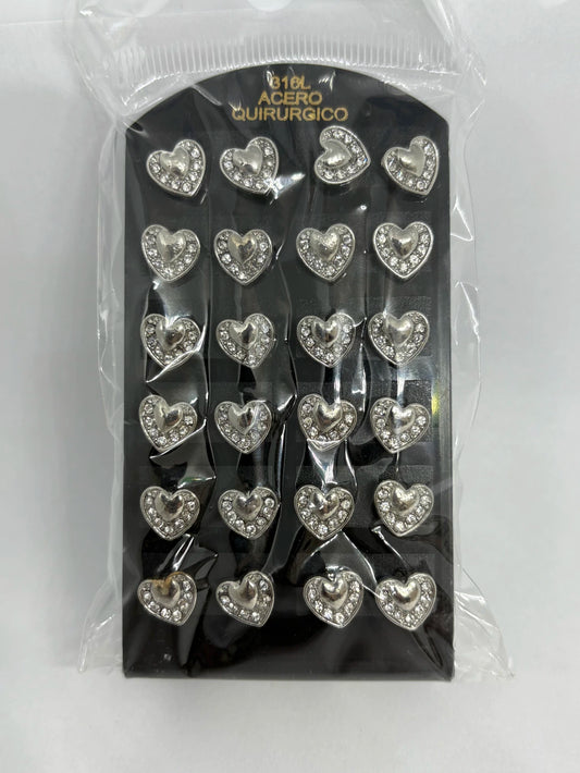 935 Aritos de acero con strass x12