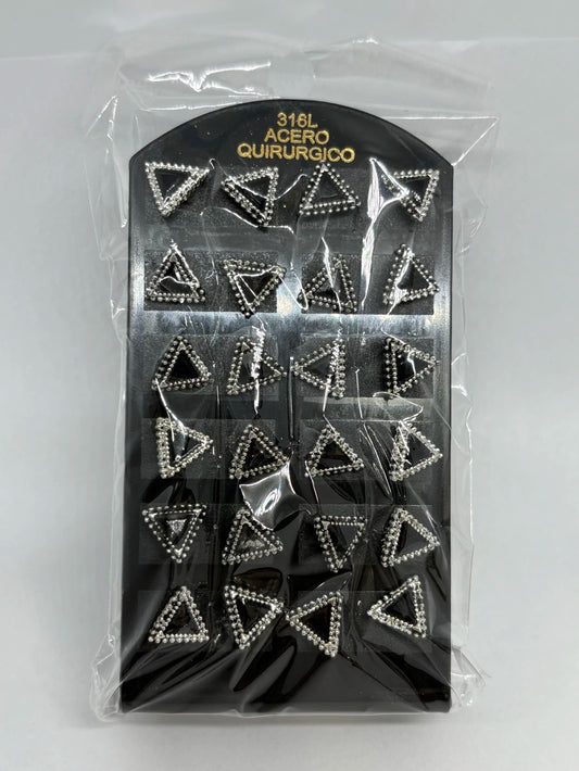 936 Aritos de acero con strass x12