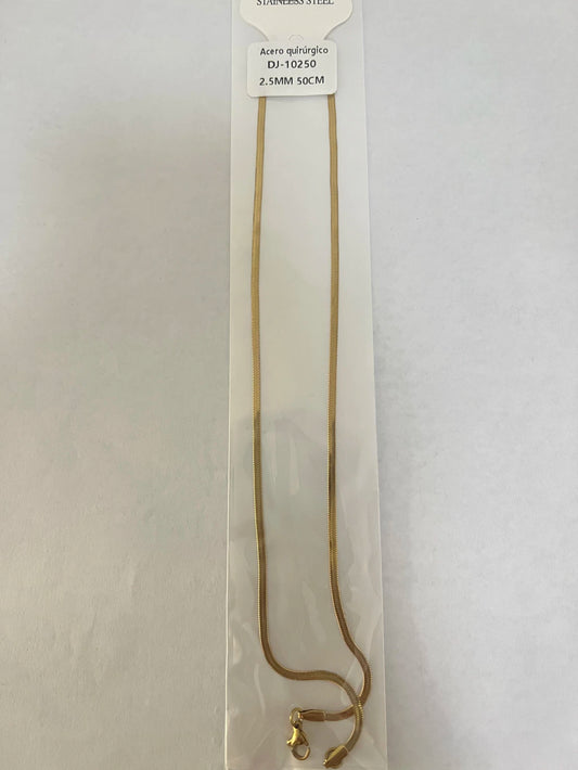 10250 2.5mm 50cm Cadena de acero dorado