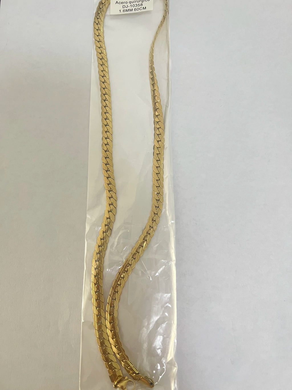 10358 1.6mm 60cm Cadena de acero dorado