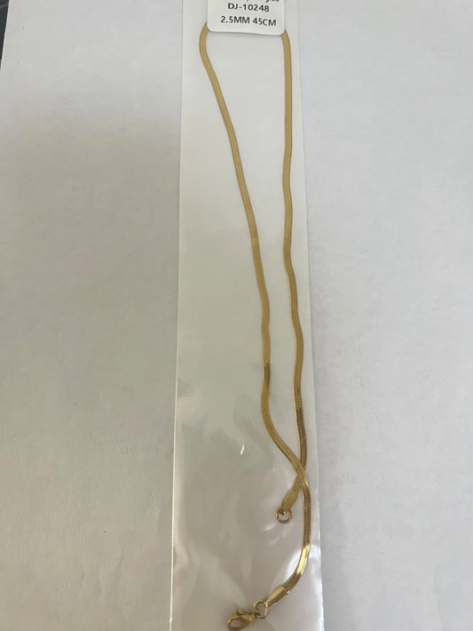 10248 2.5mm 45cm Cadena de acero dorado