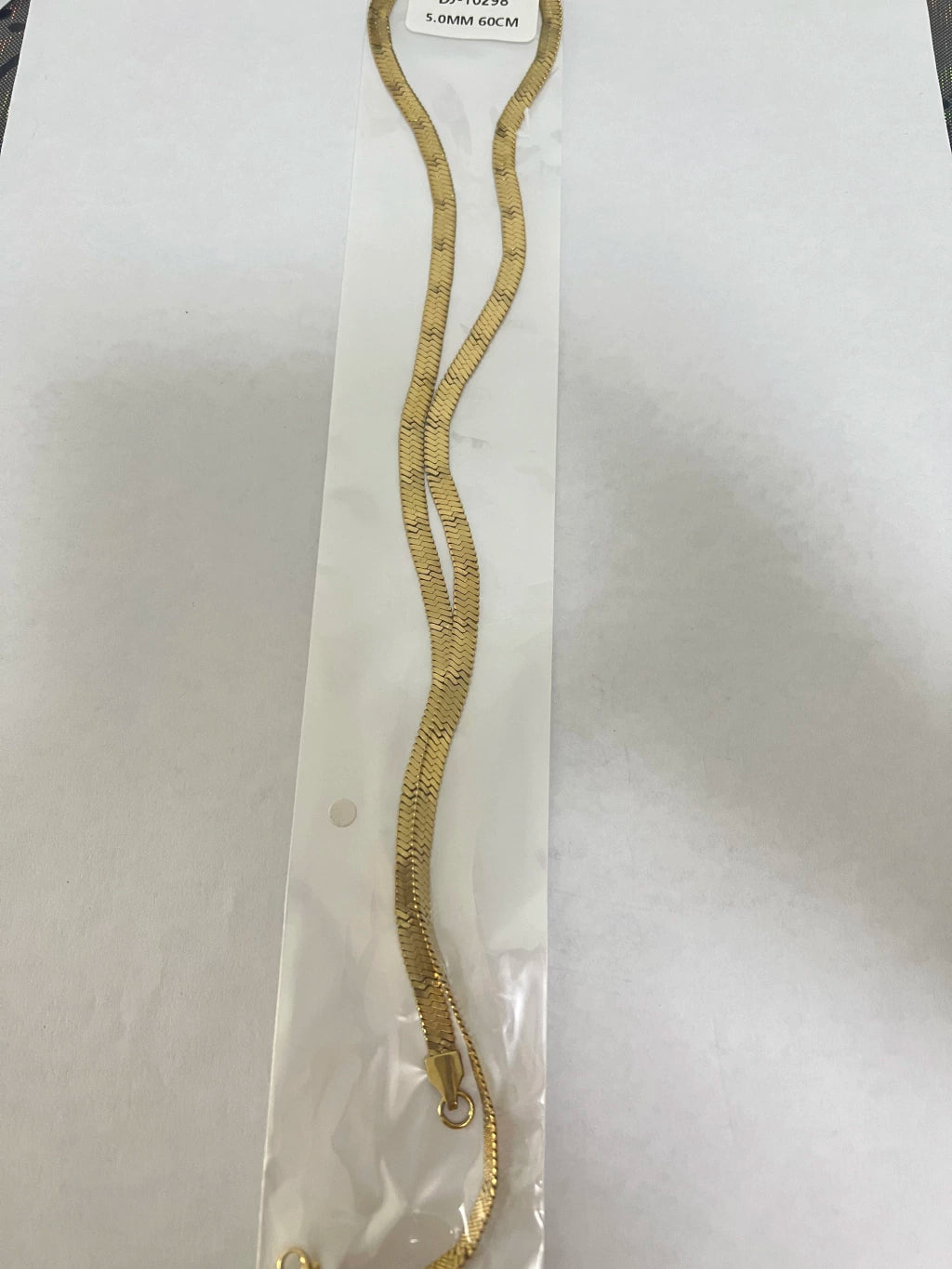 10298 5.0mm 60cm Cadena de acero dorado
