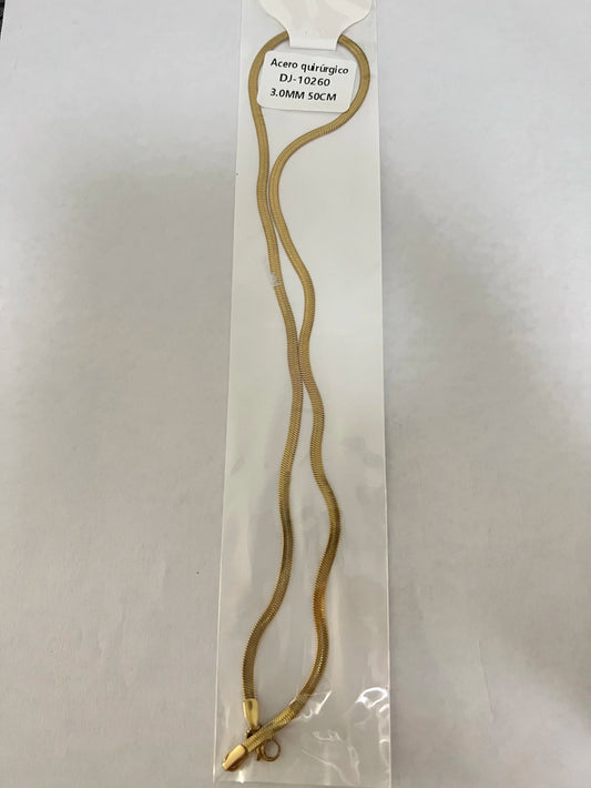 10260 3.0mm 50cm Cadena de acero dorado