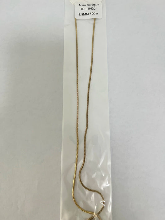 10422 1.5mm 50cm Cadena de acero dorado