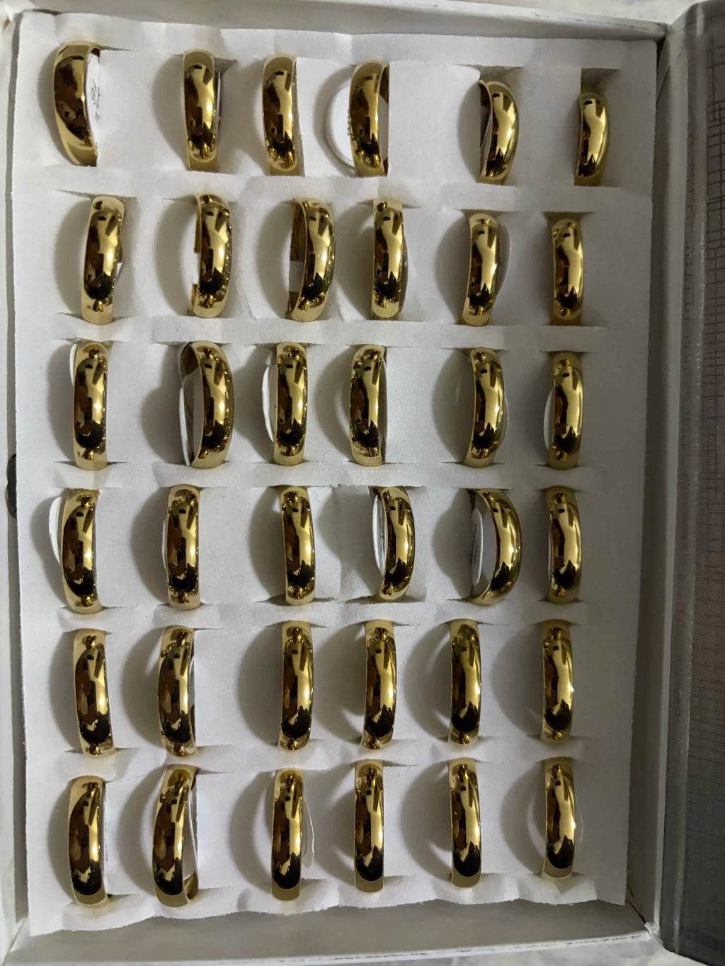 407-B-5mm Anillos lizos de acero dorado