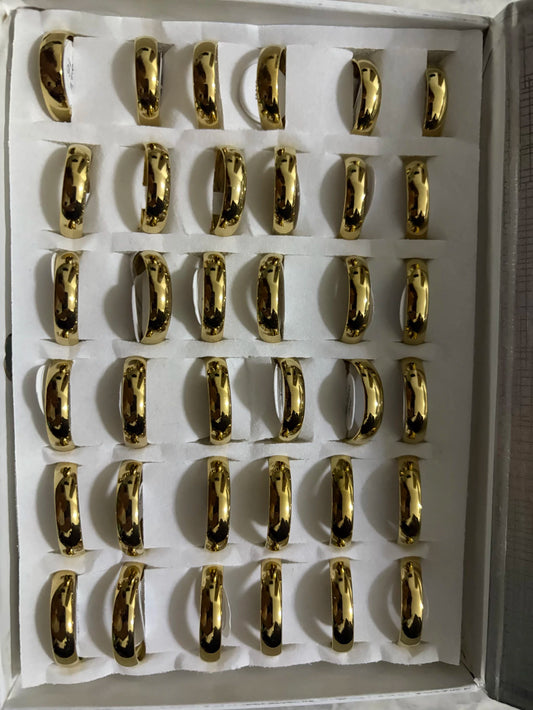 407-B-5mm Anillos lizos de acero dorado