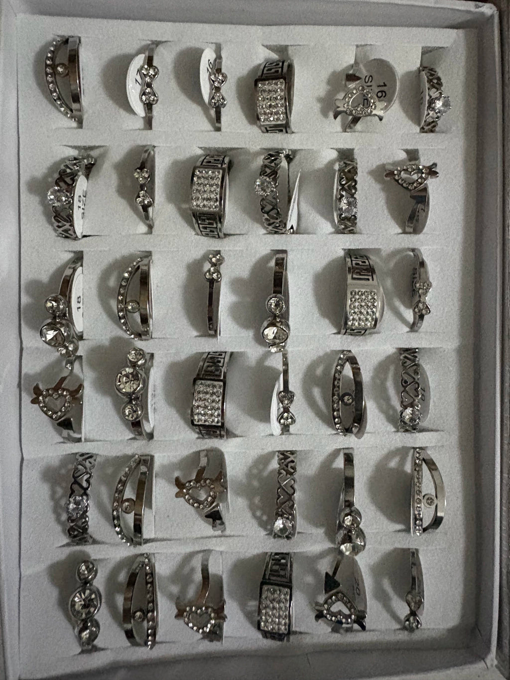747A anillos de acero con strass