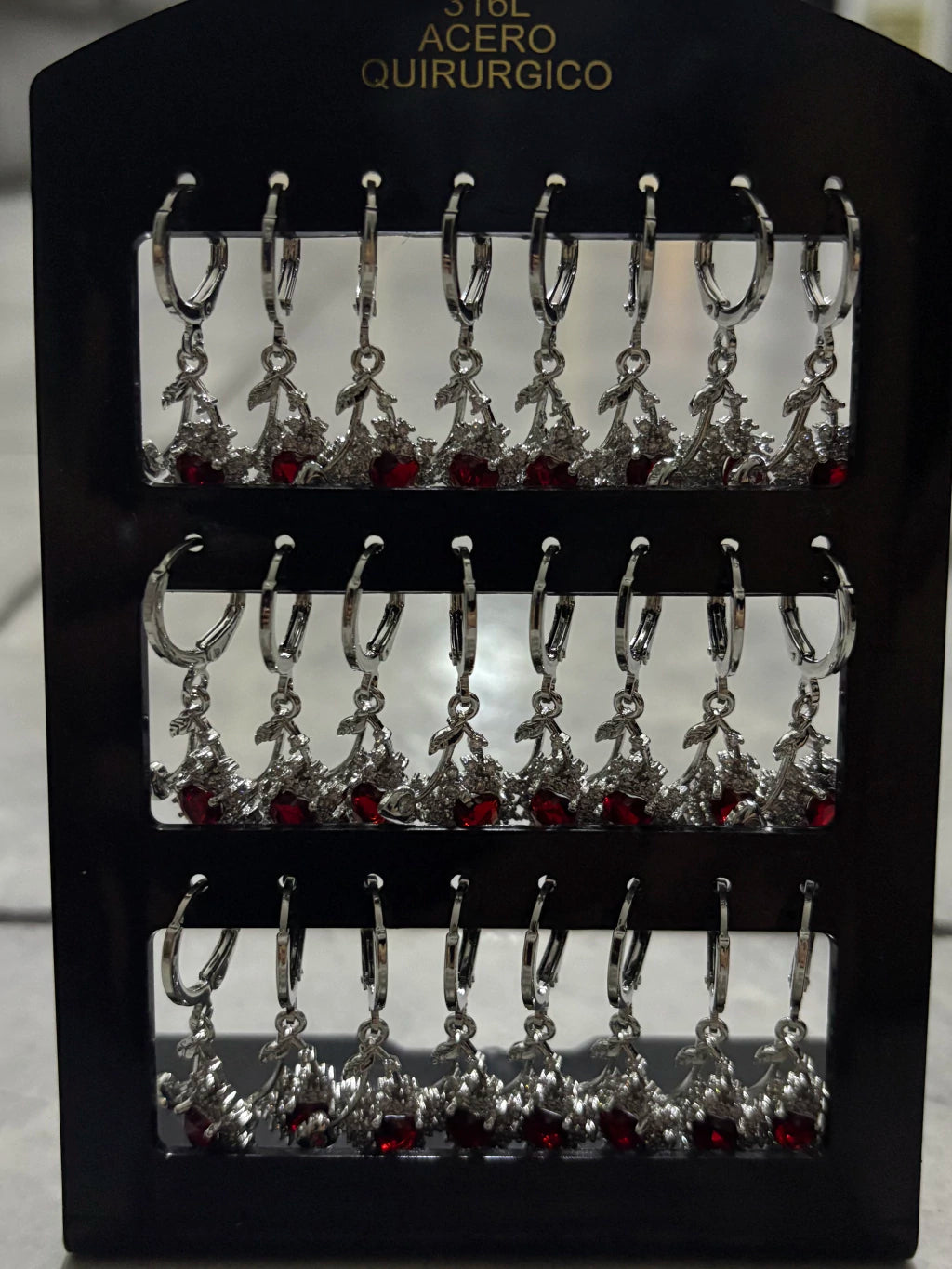 780A aros colgantes de acero con strass