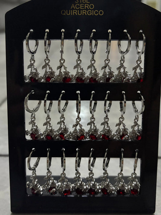 780A aros colgantes de acero con strass