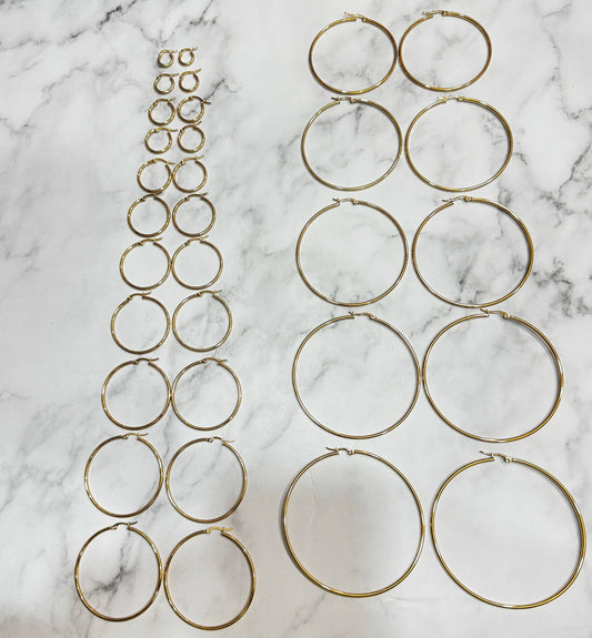 Argollas de acero dorado X12