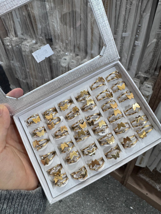 -84B Anillos por caja acero dorado