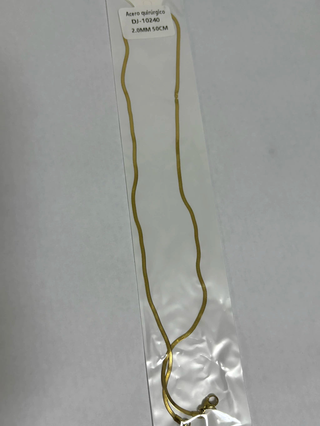 10240 2.0mm 50cm collar de acero dorado