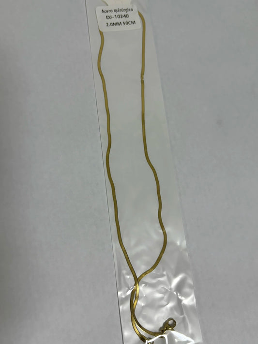 10240 2.0mm 50cm collar de acero dorado